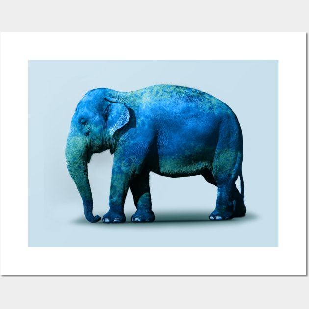 Blue Elephant Wall Art by Vin Zzep